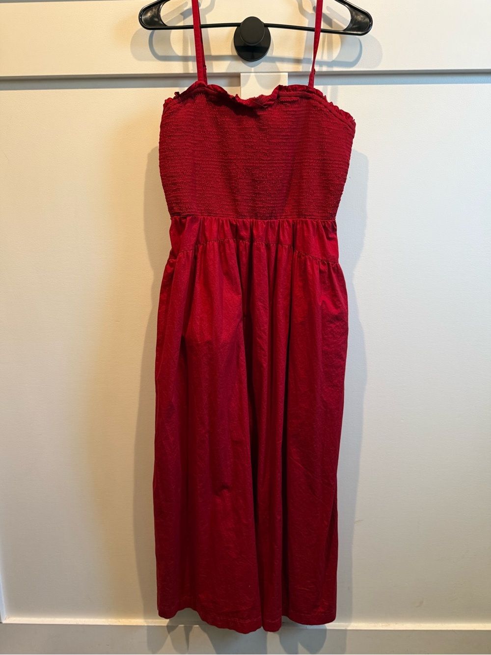 Old Navy Bright Red Smocked Maxi Dress - Medium Tall
